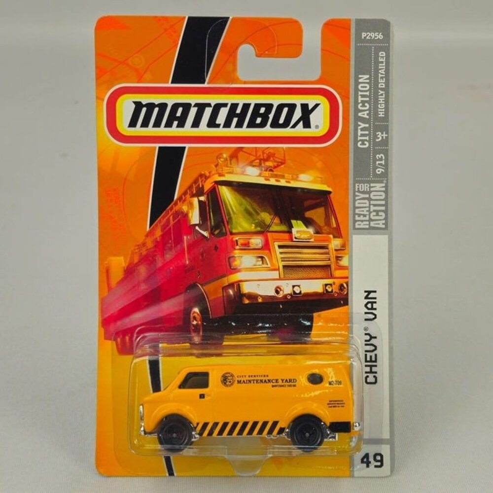 Matchbox City Action‎ Series Chevy Van #49 Yellow 1/64 "Maintenance Yard" (K249)